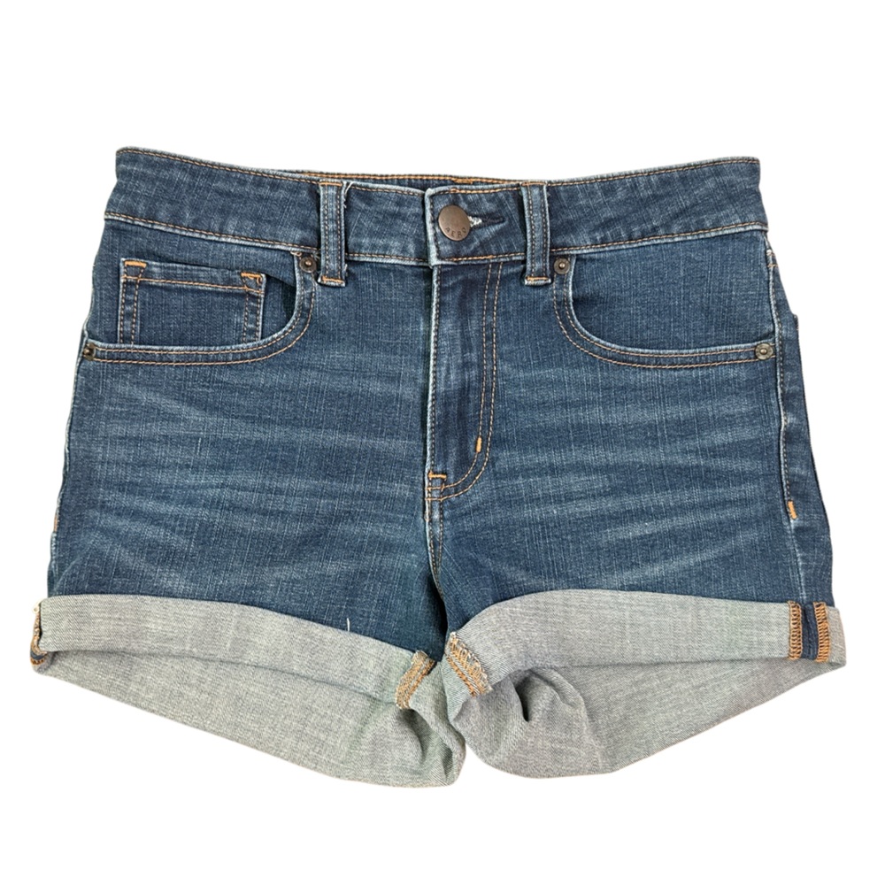 Aeropostale High Rise Midi Denim Jean Shorts Women's 4 - Picture 1 of 9